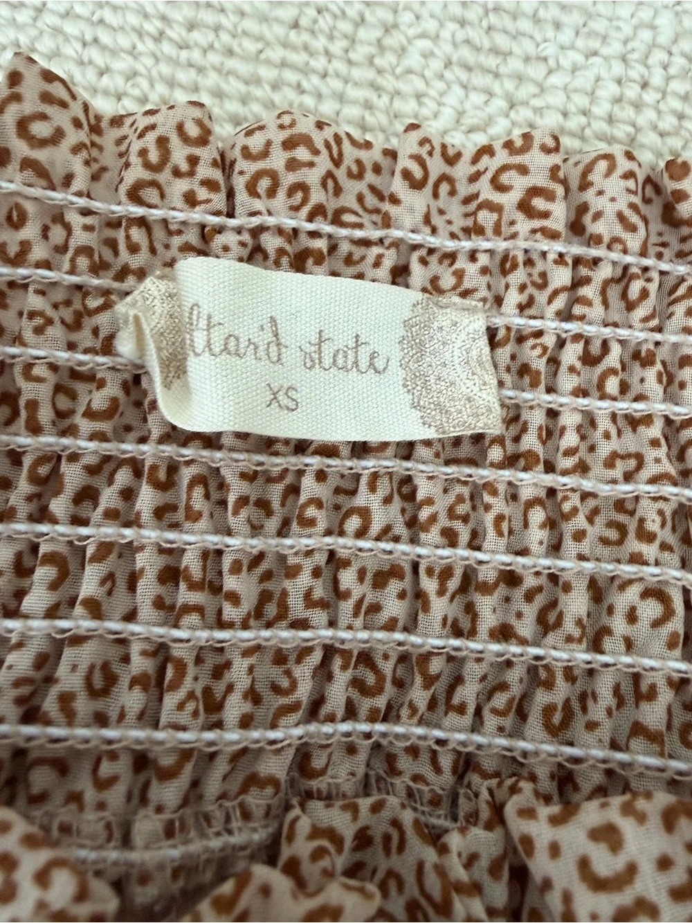 Altar'd State Taupe Leopard Ruffle Mini Skirt - Picture 2 of 2